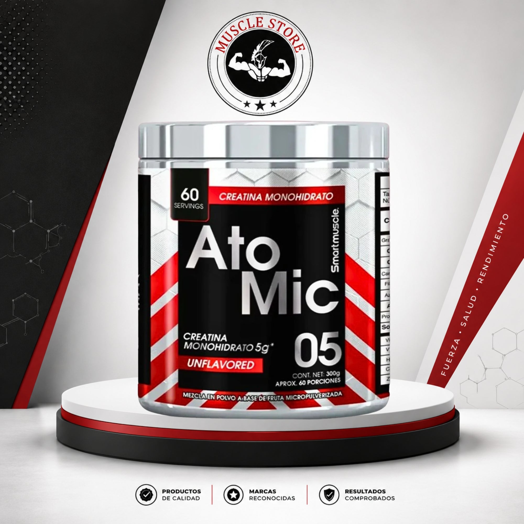 Smart Muscle ATOMIC MONOHIDRATADA 60 SERV - Creatina Monohidratada