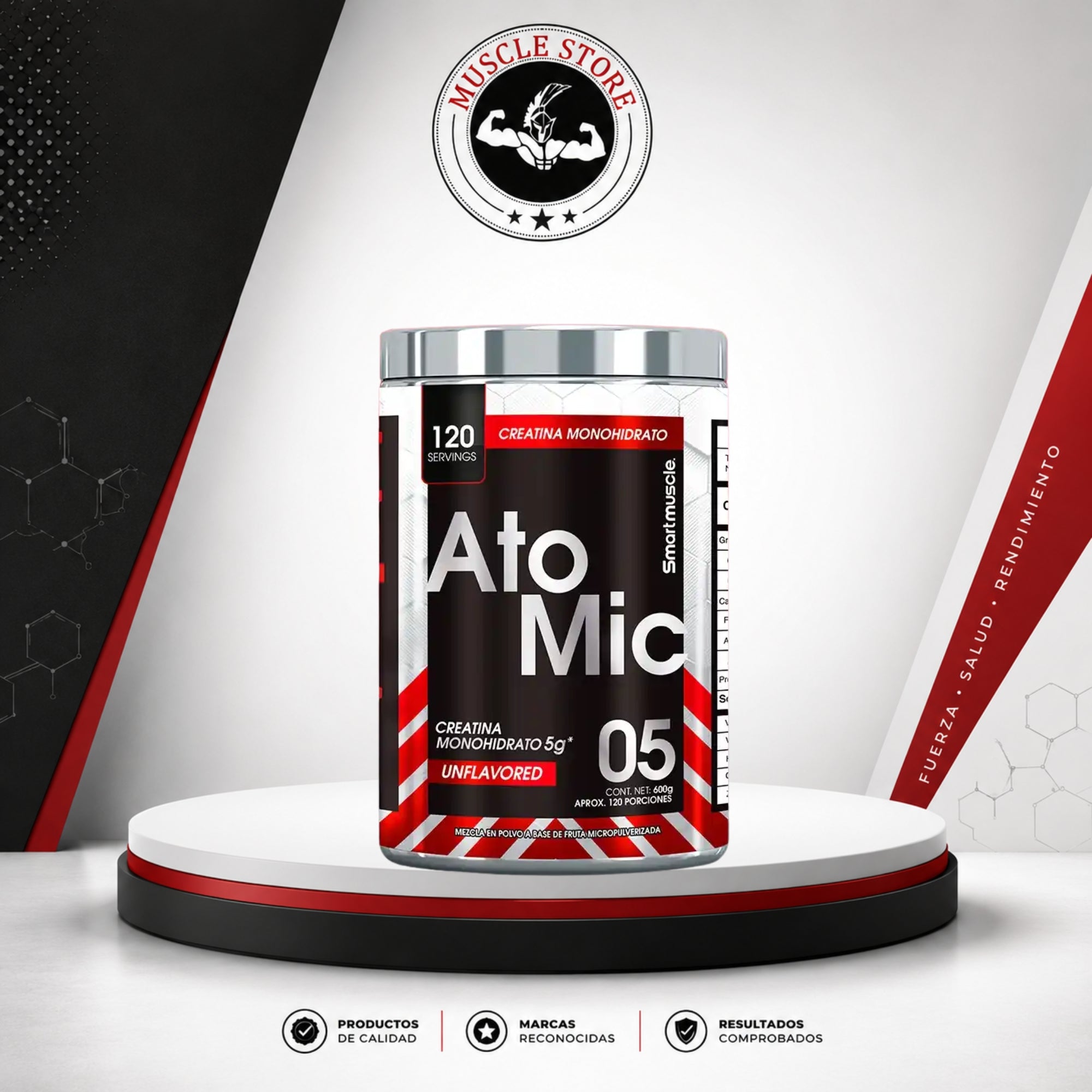 Smart Muscle ATOMIC MONOHIDRATADA 120 SERV - Creatina Monohidratada
